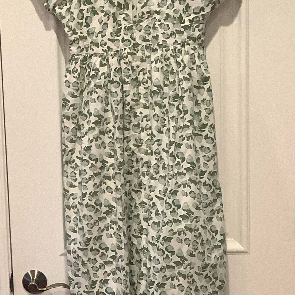 Crown & Ivy x Society Dress Cabana Off White and Green Maxi 100% Cotton NEW - Picture 3 of 13